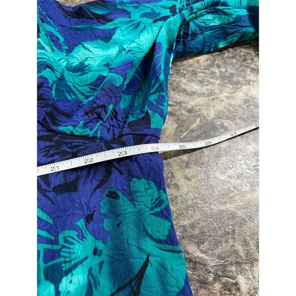 Vintage Maggie Barnes Plus Size 1X Blue Floral Button-Up Blouse - Picture 4 of 6